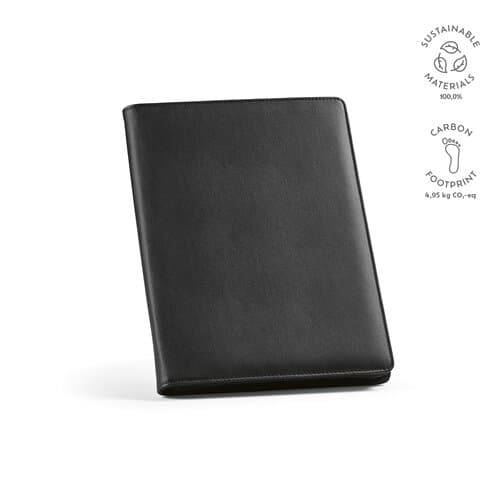 Orwell A4-Mappe aus rPU. Notizblock mit 64-seitigem FSC und Reißverschluss