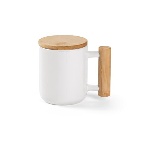 Douro Keramik Tasse mit Bambus, 380 ml. Für Sublimationsdruck geeignet
