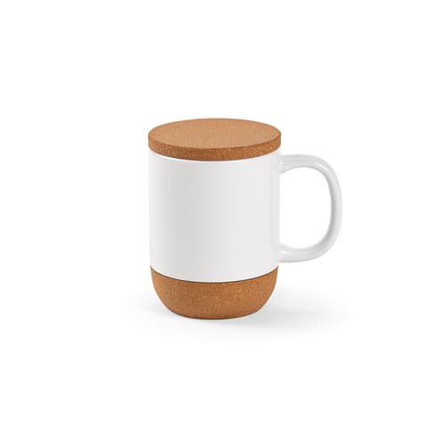 Ebro Keramik Tasse mit Kork,410 ml. Für Sublimationsdruck geeignet
