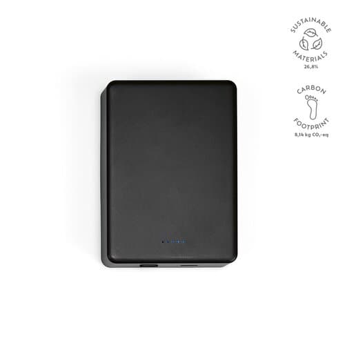 Hooke Powerbank aus rABS mit 10.000 mAh. Magnetisches Laden