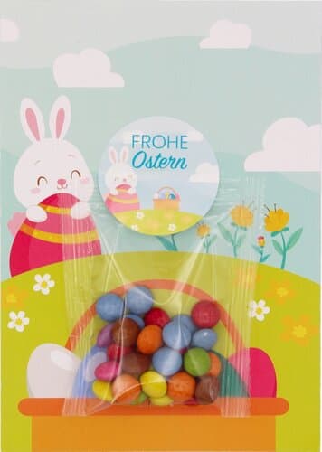Osterkarte mit Schokolinsen