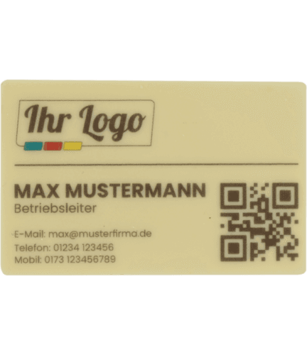 Schokoladen Visitenkarte im Kundenindividuellen Logo