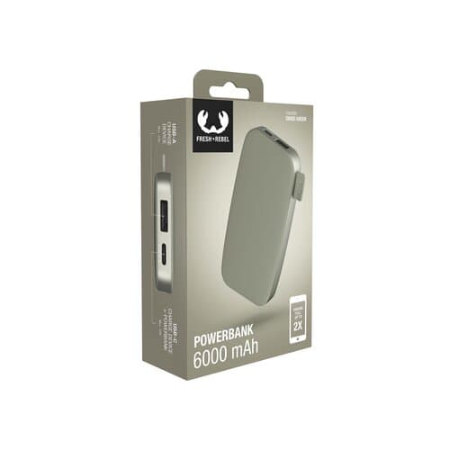 Fresh 'n Rebel Powerbank 6000 mAh USB-C Dried Green