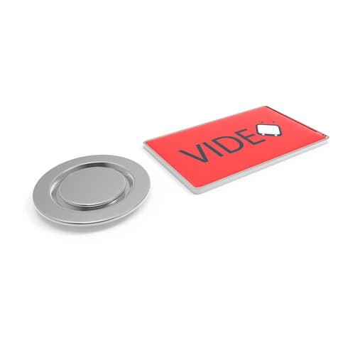 Pin Metal with magnet, Rectangular, 30 x 18 mm