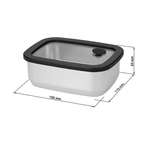 Edelstahl-Lunchbox mit Glasdeckel "RILO", 550 ml