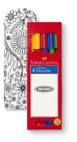 Faber-Castell Filzstift CONNECTOR 4er Kartonetui