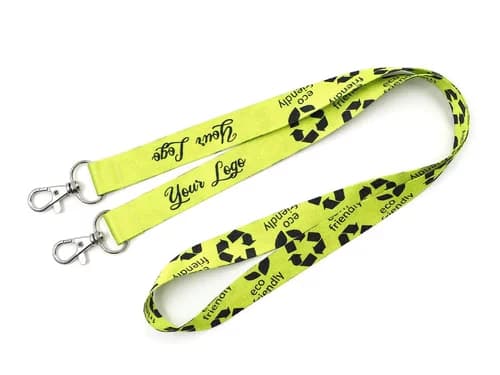 Nachhaltiges rPET Schlüsselband Lanyard mit zwei Karabiner