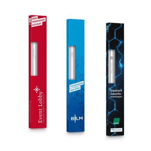 Set mit Sichtfenster und zwei Glastrinkhalmen, inkl. Reinigungsbürste