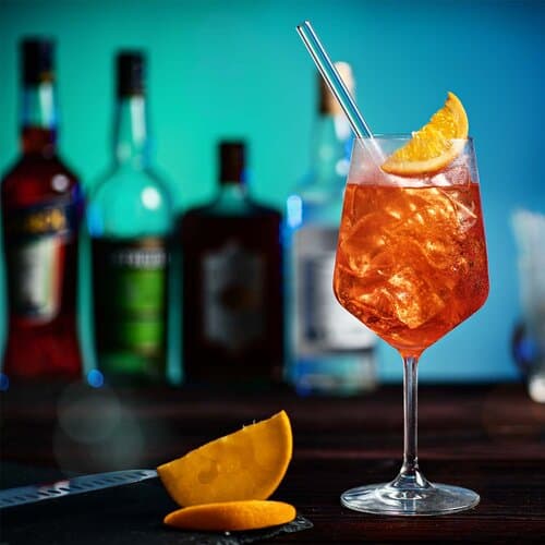 Faltkarte mit 20cm Glastrinkhalm