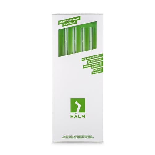 Set mit vier Glastrinkhalmen, inkl. Reinigungsbürste