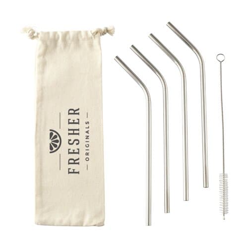 Reusable 4 pieces ECO Straw Set Strohalme aus Edelstahl