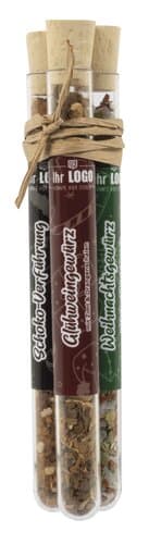 Bündelung mit Bastband für Reagenzgläser