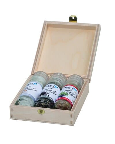 Holzbox für würzige "Mini" Mühlen - 3er Set