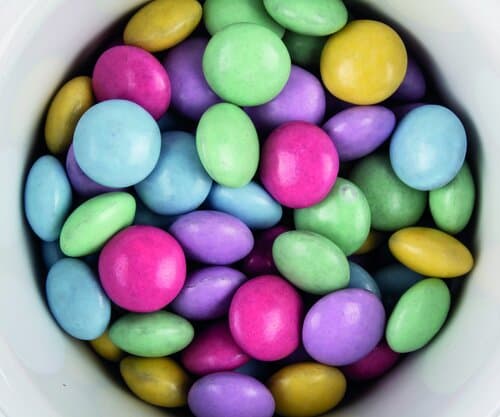 Schoko-Linsen VEGAN im Süßen Kissen mit Etikett