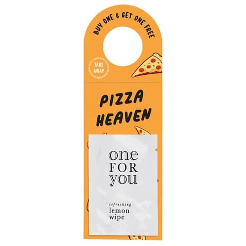 Werbeanhänger Erfrischungstuch