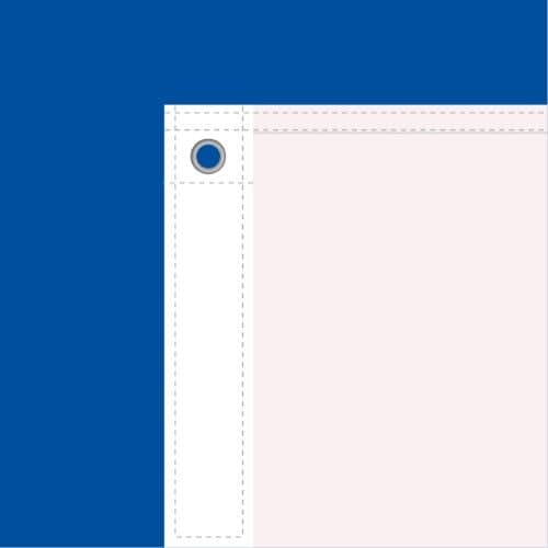 Werbefahne Hochformat für Fahnenmasten ohne Querstange mit Metallösen