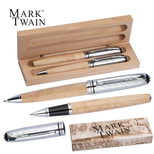 Mark Twain Schreibset aus Holz ROLAND