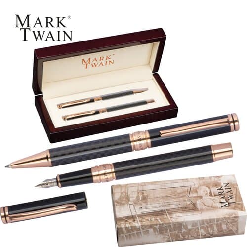 Mark Twain Schreibset in einem Holzetui JAN