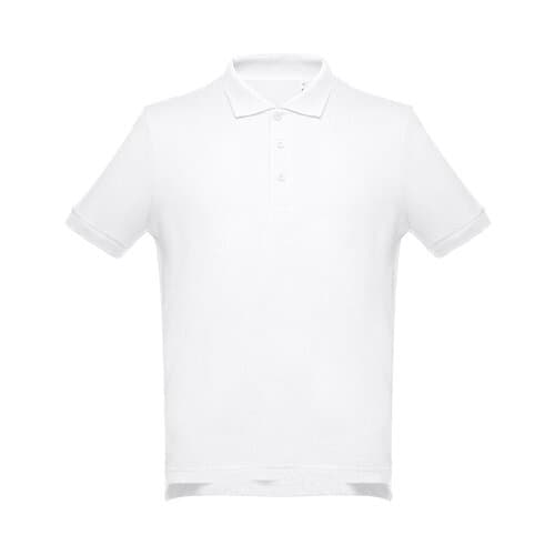 THC ADAM WH. Kurzärmeliges Poloshirt aus Baumwolle für Herren. Weiße Farbe