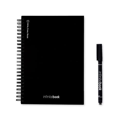 STARTER KIT INFINITEBOOK A5. Kit bestehend aus einem "Infinitebook", Reinigungsset, Marker und Markerhalter