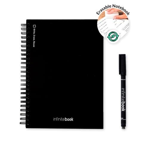 STARTER KIT INFINITEBOOK A5. Kit bestehend aus einem "Infinitebook", Reinigungsset, Marker und Markerhalter