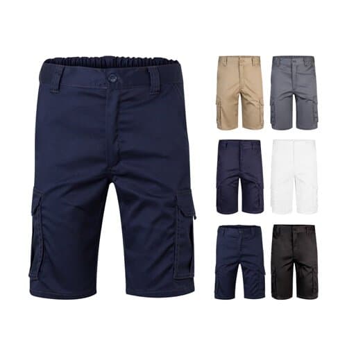 VL HEBE. Stretch-Bermudashorts mit mehreren Taschen (240 g/m²), aus Baumwolle (46 %), EME (38 %) und Polyester (16 %)
