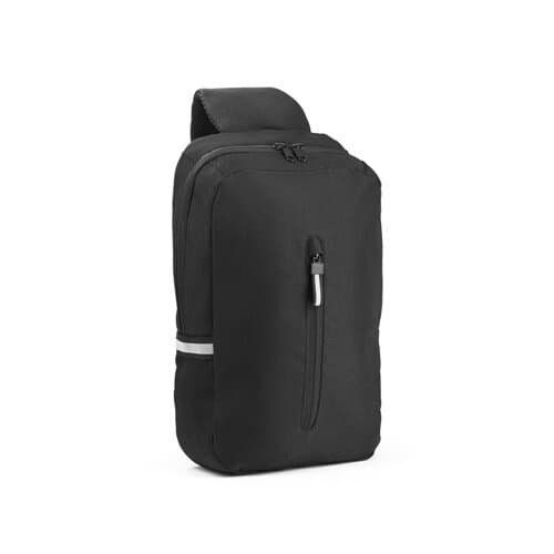 DELFOS. Rucksack mit einem Schultergurt aus 300D recyceltem Polyester und 600D recyceltem Polyester, mit 210D-Futter aus recyceltem Polyester
