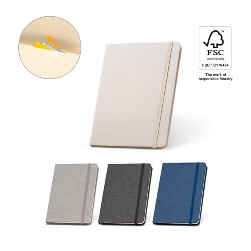 BOYD. A5 Notizbuch aus recyceltem Polyester (100% rPET) mit linierten Blättern