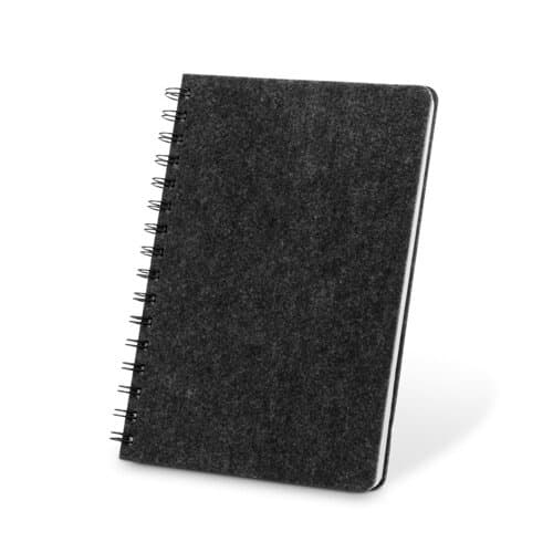 MISHIMA. A5-Ringbuch mit flexiblem Einband aus recyceltem Filz (100% rPET) mit linierten Seiten