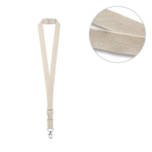 BALLINA. Lanyard aus 100% Baumwolle mit Metallkarabiner
