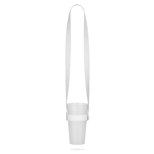 SWINDON. Lanyard und elastischer Becherhalter aus Polyester für Sublimation geeignet