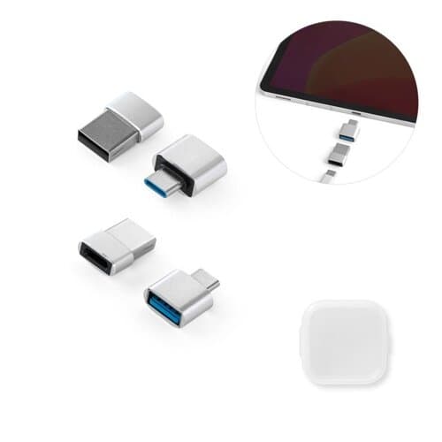 MINSKY. Set aus 2 Aluminium USB-A / USB-C Adaptern