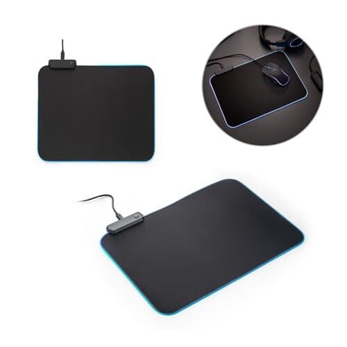 THORNE MOUSEPAD RGB. Gaming-Mauspad mit RGB-LED-Leuchten aus Polyester