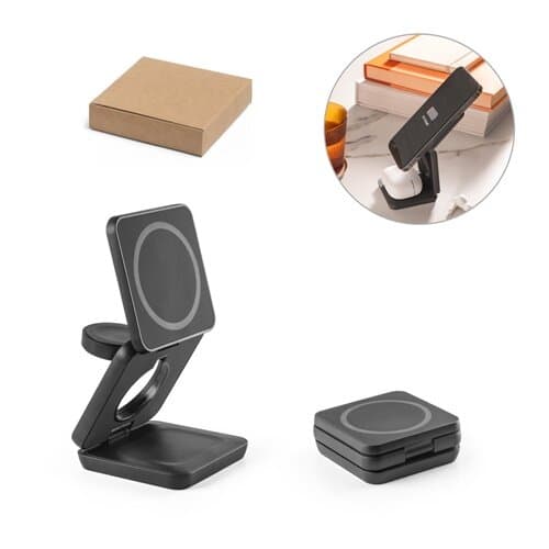 BROGLIE. Superschnelles 15W 3-in-1 magnetisches kabelloses Ladegerät aus Recyceltes ABS (100% rABS)