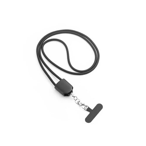 ZEWAIL. Lanyard mit Smartphone-Halterung, USB-C-Kabel und verschiedenen Adaptern aus recyceltem ABS und recyceltem TPE
