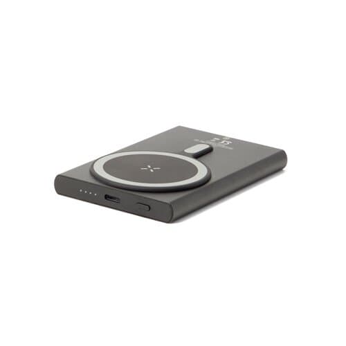 WRIGHT 5. Magnetische Powerbank mit Schnellladefunktion aus recyceltem Aluminium und recyceltem PET, 5'000 mAh