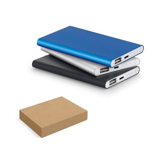 MARCET. Powerbank Slim 4'000 mAh aus Recyceltes Aluminium (100% rAL) und Recyceltes ABS (100% rABS)