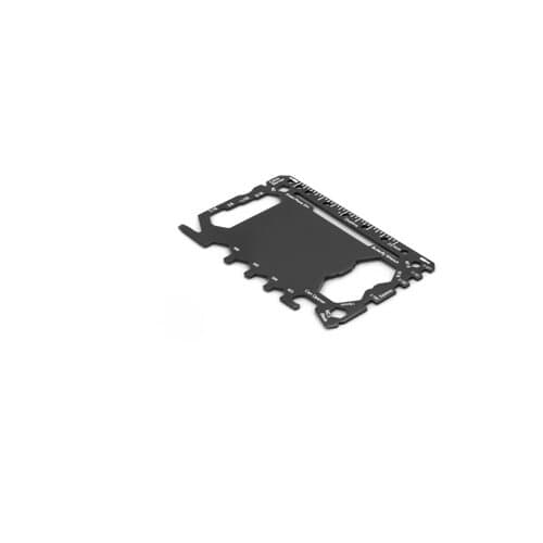 PEEBLES. Multifunktionskarte aus Edelstahl mit 8 Funktionen