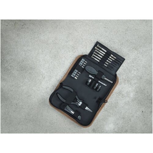 Spike 24-teiliges Werkzeugset aus recyceltem RCS Kunststoff mit Korketui