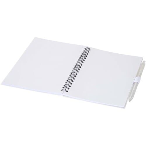 Niove Softcover Notizbuch aus recyceltem Kunststoff mit Kugelschreiber (blaue Mine)