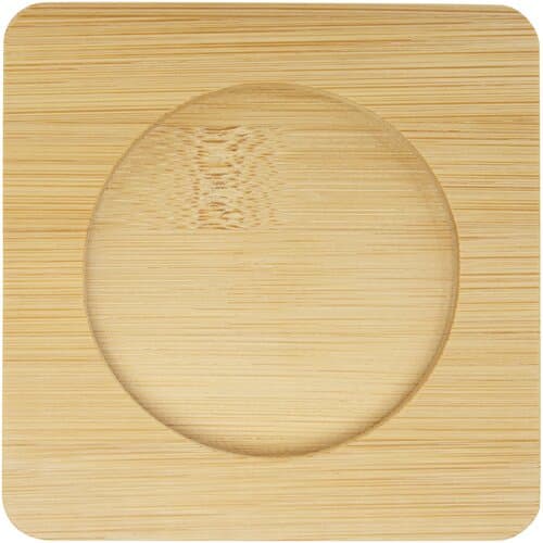 Manti 2-teiliger 250 ml doppelwandiger Glasbecher mit Bambusuntersetzer