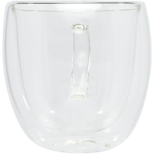 Manti 2-teiliger 250 ml doppelwandiger Glasbecher mit Bambusuntersetzer