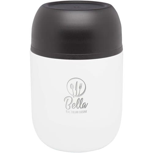 Supo 480 ml doppelwandiger Lunchpot aus recyceltem Edelstahl mit faltbarem Löffel