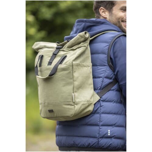 Joey 15" GRS Rolltop Laptoprucksack aus recyceltem Canvas 15 L