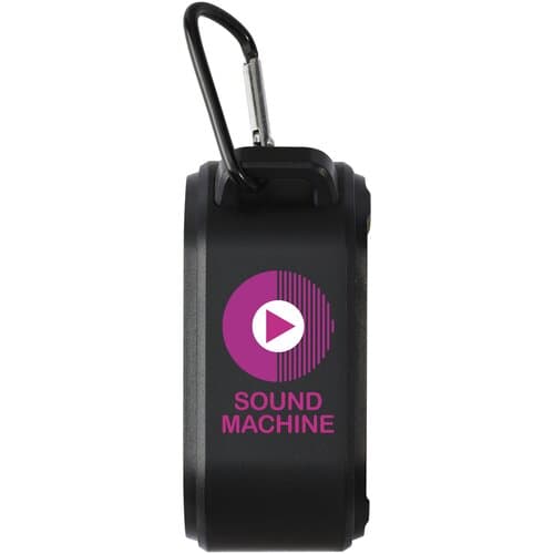 Solo 3W IPX5 Solar Bluetooth®-Lautsprecher aus recyceltem RCS Kunststoff mit Karabinerhaken