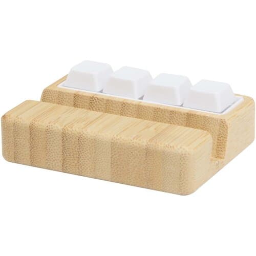 Algol Smartphonehalterung aus recyceltem Kunststoff mit Fidget-Toy mit Bambusdetails