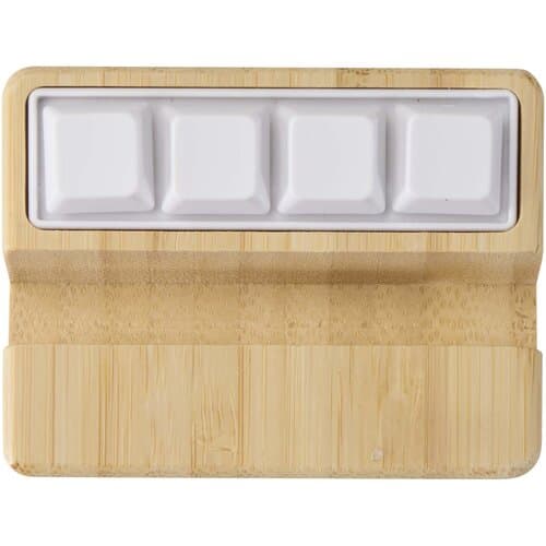 Algol Smartphonehalterung aus recyceltem Kunststoff mit Fidget-Toy mit Bambusdetails