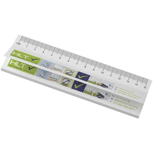 Sticky-Mate® Haftnotizen mit gedrucktem 15 cm Lineal aus recyceltem Material