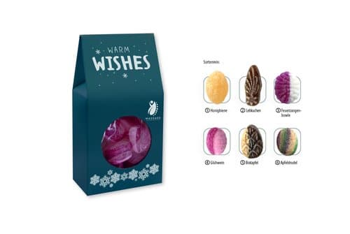 Beutelschachtel mit Weihnachtsbonbons