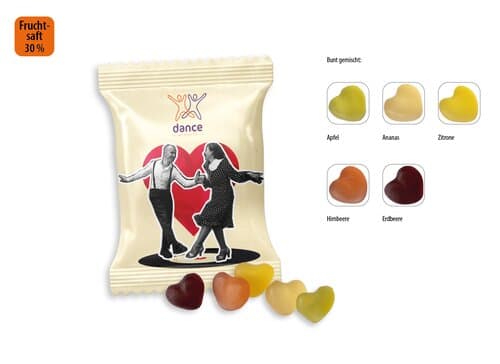 Mini Saft-Herzen Werbetüte